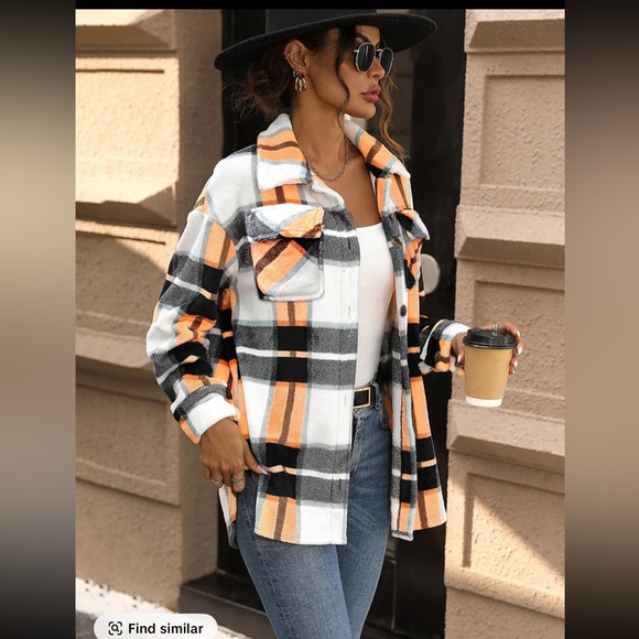 NWOT LOUIS LILIYA Plaid Print Fuzzy Jacket - Picture 3 of 15